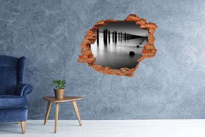 Sticker mural effet trou Tamiza breakwater brique