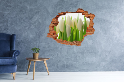 Autocollant mural trou Tulipes brique