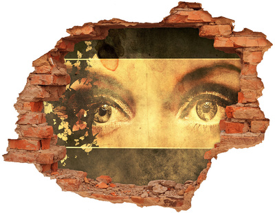 Sticker mural effet trou Des yeux derrière le mur