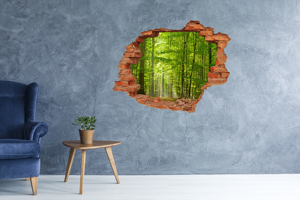 Autocollant à effet 3d trou Forêt verte sous le soleil
