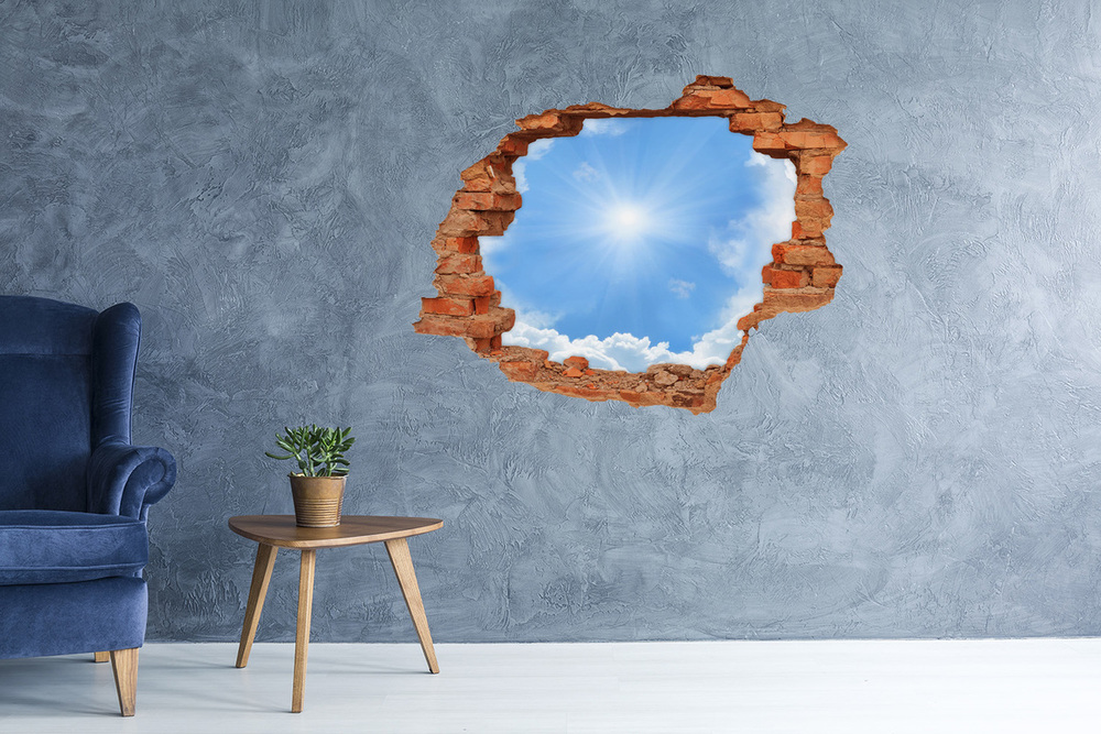 Autocollant mural trou Nuages ​​dans le ciel soleil brique