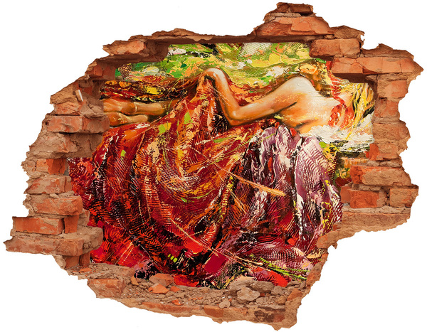 Sticker trou dans le mur Le monde submergé des couleurs