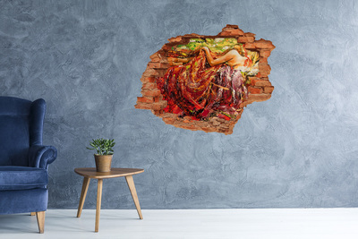 Sticker trou dans le mur Le monde submergé des couleurs