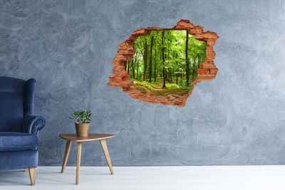 Autocollant à effet 3d trou Forêt verte sous les rayons du soleil