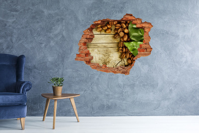 Autocollant à effet 3d trou Du café dans un trou en béton