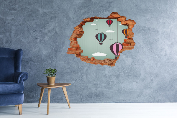 Sticker trou dans le mur Des ballons dans le ciel