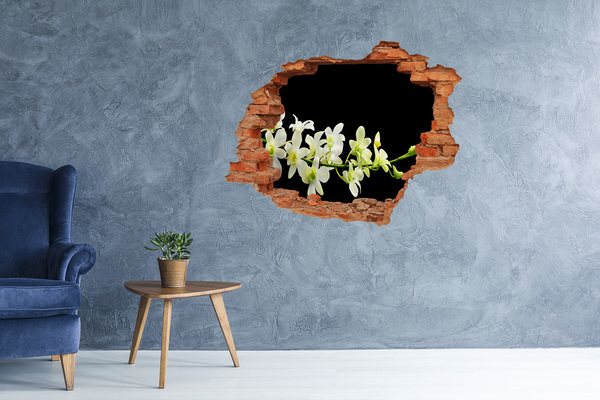 Autocollant à effet 3d trou Un rêve floral derrière le mur