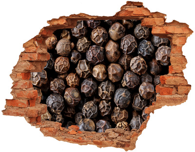 Autocollant à effet 3d trou Épices dorées dans un trou dans le mur