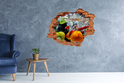 Autocollant mural trou Explosion de fruits dans l'eau