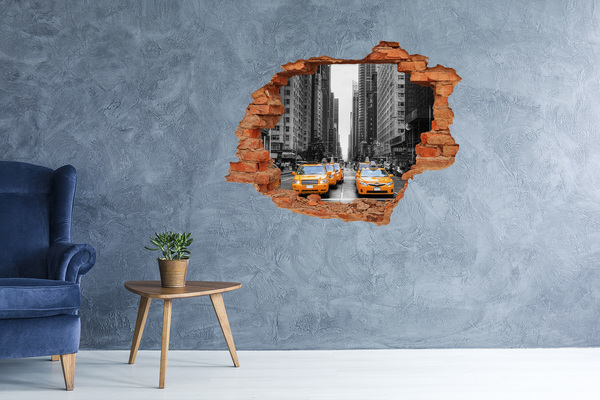 Autocollant mural trou Les taxis de New York dans le paysage urbain