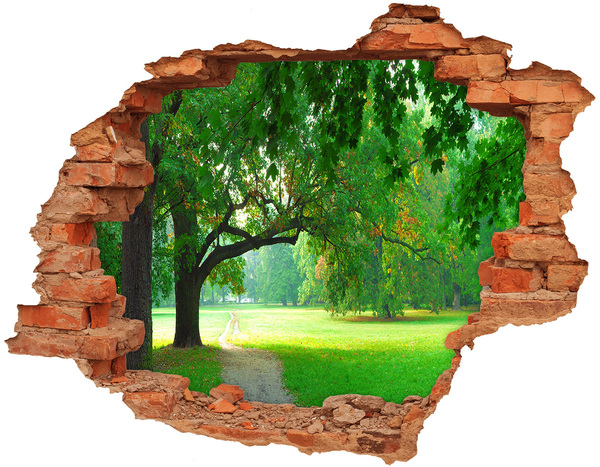 Sticker mural effet trou Parc verdoyant au soleil