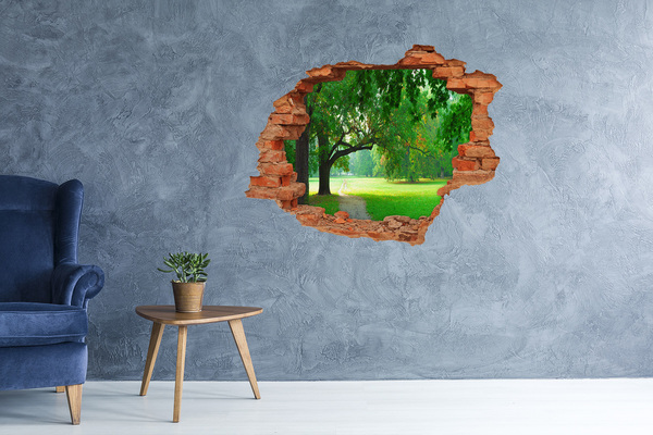 Sticker mural effet trou Parc verdoyant au soleil