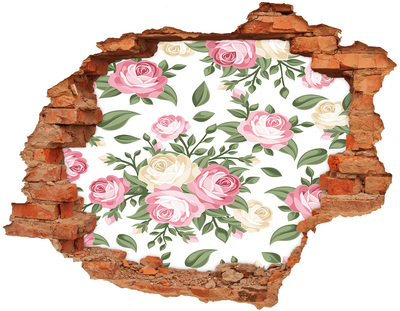Autocollant à effet 3d trou Jardin fleuri « Trou dans le mur »