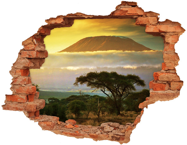 Sticker mural effet trou Paysage africain avec des arbres