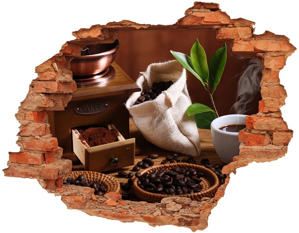 Autocollant à effet 3d trou Un café dans le confort de votre maison