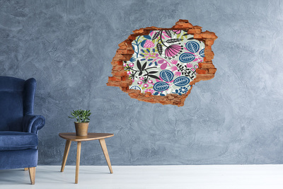 Sticker mural effet trou Jardin tropical dans un trou