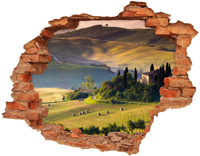 Autocollant mural trou Toscane Italie brique