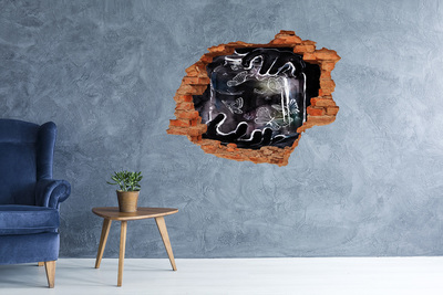 Autocollant mural trou Des papillons dans un espace magique