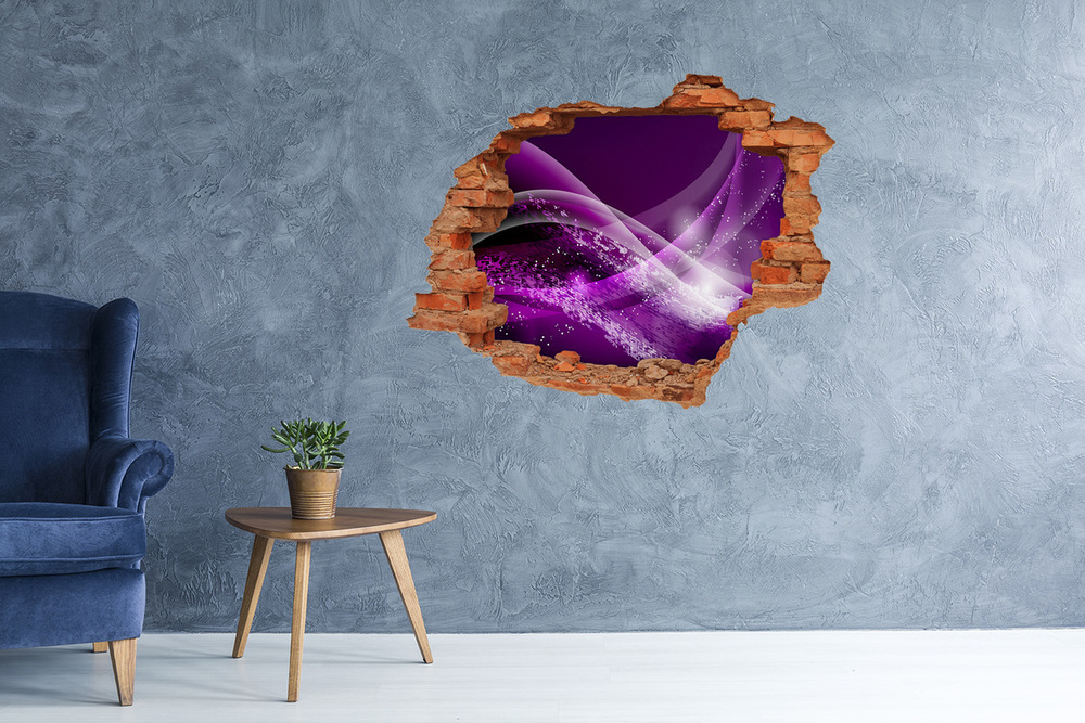 Sticker mural effet trou Vague abstraite brique