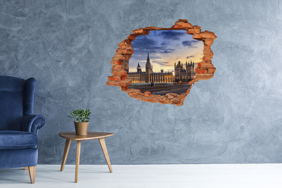 Autocollant mural trou Big Ben London brique