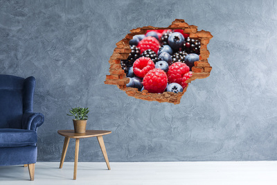 Sticker trou dans le mur Motif de fruits des bois brique