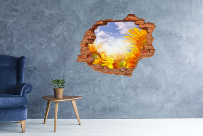 Autocollant mural trou Tournesols au soleil