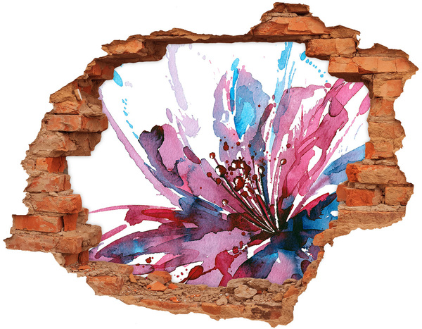 Autocollant mural trou Une fleur dans un mur en ruine