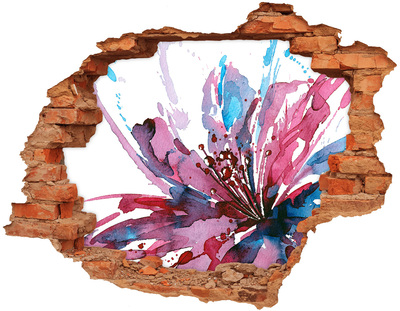 Autocollant mural trou Une fleur dans un mur en ruine