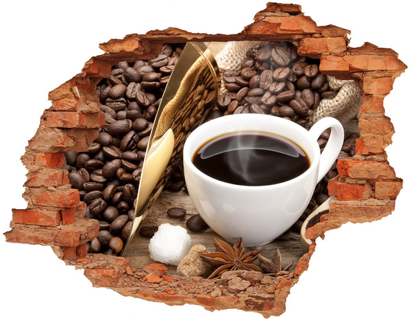 Autocollant mural trou Du café au cœur de la nature