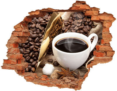 Autocollant mural trou Du café au cœur de la nature