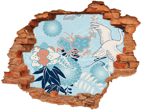 Sticker mural effet trou Le monde sous-marin des coraux