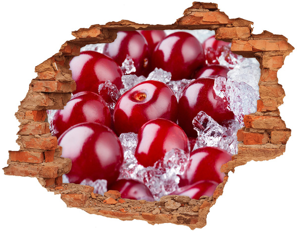 Sticker trou dans le mur Cerises juteuses sur glace