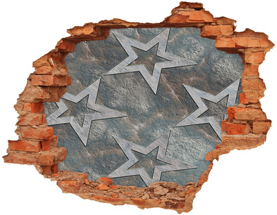 Autocollant à effet 3d trou Mur brisé avec des étoiles