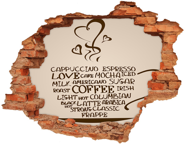 Sticker mural effet trou Oasis de café