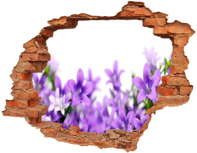 Autocollant mural trou Cloches violettes brique