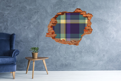 Autocollant à effet 3d trou Motif à carreaux sur le mur