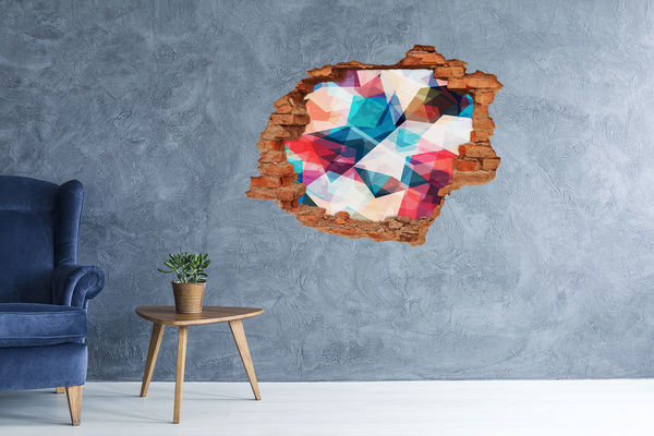 Sticker mural effet trou monde de cristal coloré