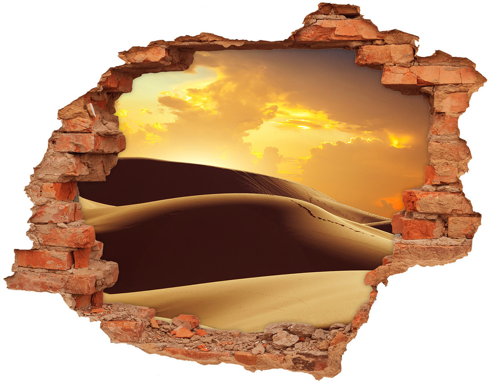 Sticker trou dans le mur Sahara camel brique