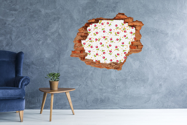 Sticker mural effet trou Motif floral sur le mur