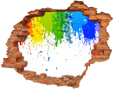 Autocollant mural trou Une explosion colorée de béton