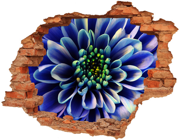 Autocollant mural trou Une fleur aux nuances bleues