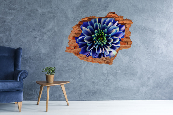 Autocollant mural trou Une fleur aux nuances bleues