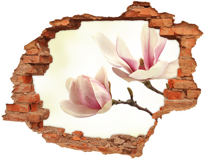 Sticker mural effet trou Magnolia brique