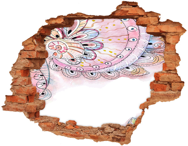 Autocollant à effet 3d trou Motif coloré sur fond de béton