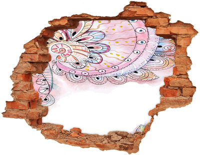 Autocollant à effet 3d trou Motif coloré sur fond de béton