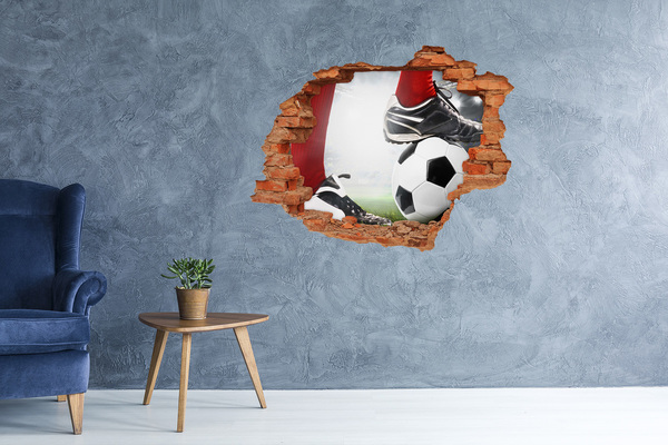 Autocollant à effet 3d trou La passion du football au-delà des murs