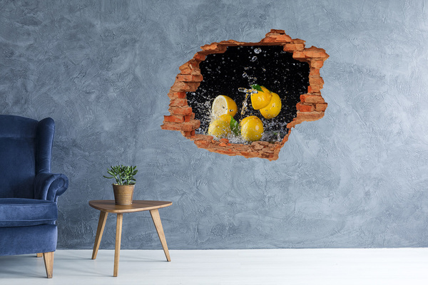 Autocollant à effet 3d trou Explosion de citron dans l'eau