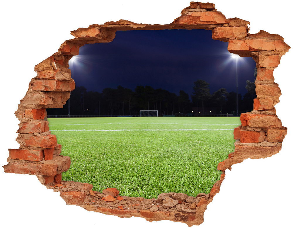 Autocollant mural trou Terrain de football brique