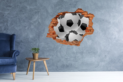 Sticker mural effet trou Football brique