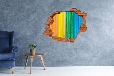 Autocollant à effet 3d trou Des panneaux colorés dans un trou dans le mur